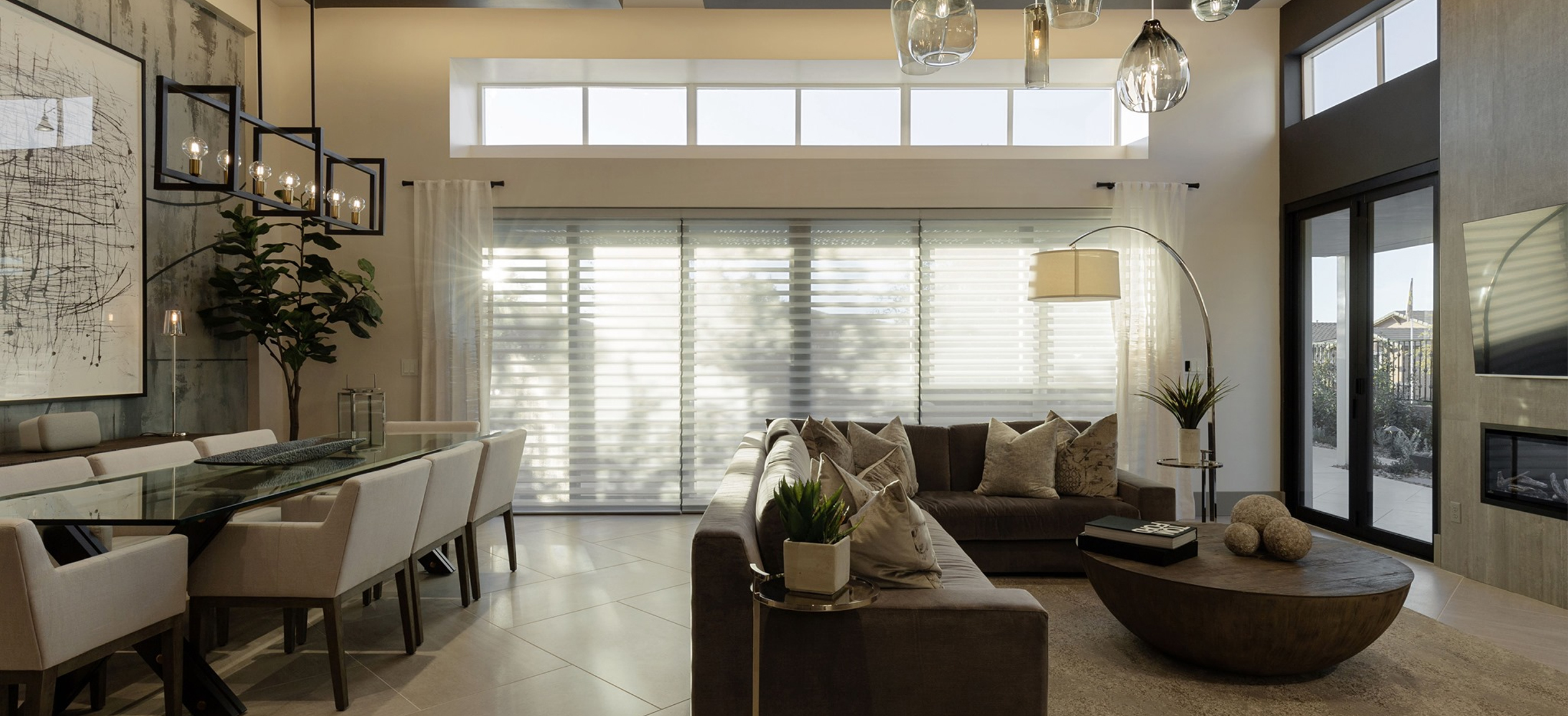 hunter douglas blinds in living room